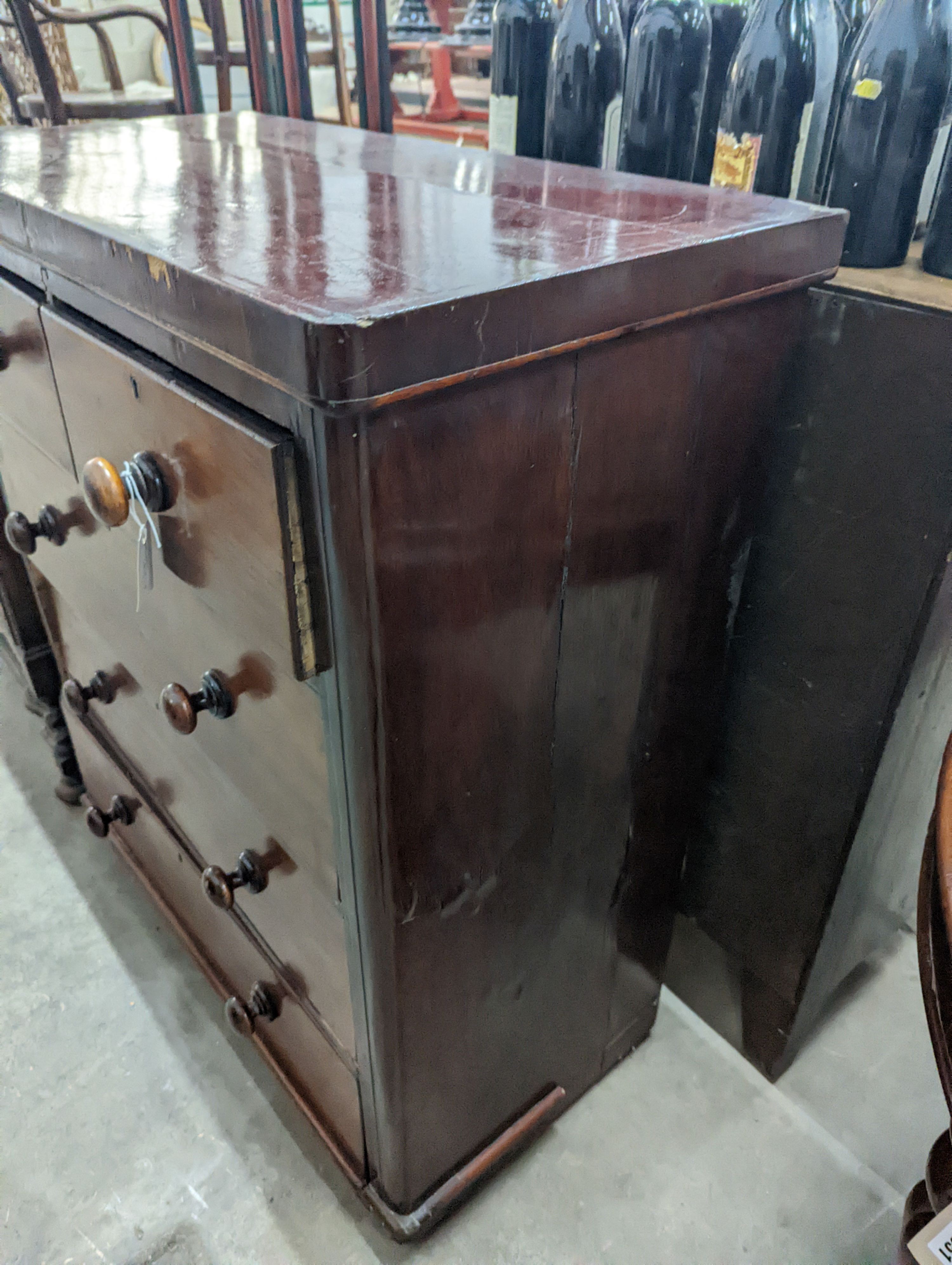 A Victorian mahogany chest, width 94cm, depth 46cm, height 106cm
